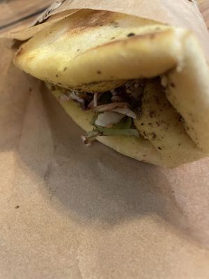 Zatar felafel wrap  at Falafel Place in Collingwood