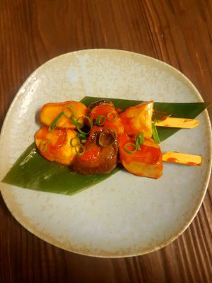 King oyster skewers at V-Vego in Adelaide