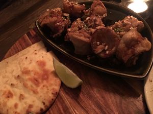 The King Oyster Mushrooms were delicious! (The bread comes with the Red Curry)  at V-Vego in Adelaide