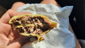 Jerk "chicken" pie at The Black Olive Delicatessen in Southwold