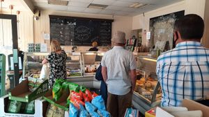 Interior of the store at The Black Olive Delicatessen in Southwold