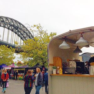 View from the truck to the bridge at Vegano - Food Truck in Newcastle Upon Tyne
