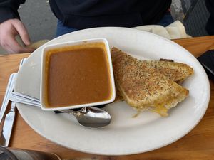 Grilled cheese & tomato soup!  at Blossom Restaurant on Columbus in New York City