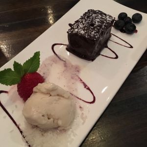 Vegan Chocolate Ganache w Soy Ice Cream at Blossom Restaurant on Columbus in New York City