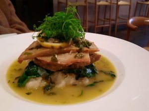 Seitan piccata at Blossom Restaurant on Columbus in New York City