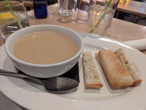 Celery root soup at Blossom Restaurant on Columbus in New York City