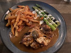 Cauliflower steak au poivre with morels  at Blossom Restaurant on Columbus in New York City