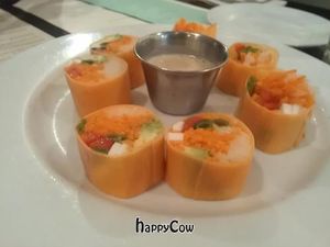 Sweet potato raw rolls at Blossom Restaurant on Columbus in New York City