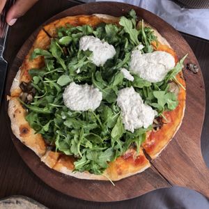 Mushroom pizza  at Blossom Restaurant on Columbus in New York City