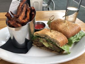 Southern seitan sandwich  at Blossom Restaurant on Columbus in New York City