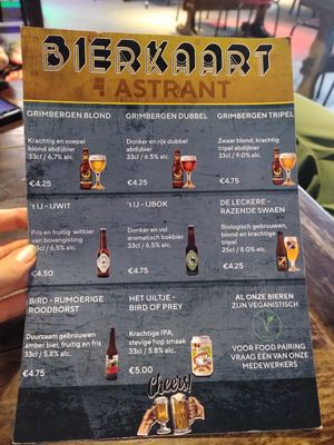 Full vegan beer and wine card at Astrant in Ede