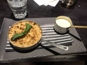 Apple crumble and custard  at The Plough Inn in Dartford