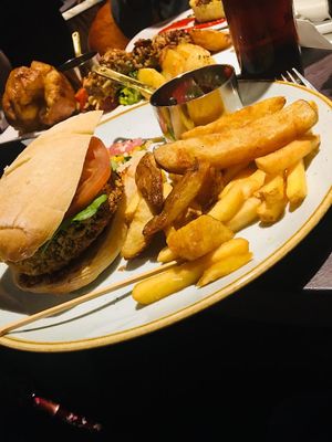 Vegan burger at The Plough Inn in Dartford
