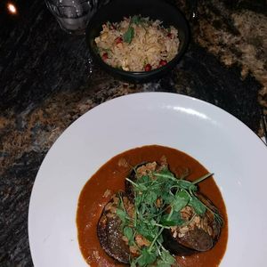 Eggplant with rice at Waku Waku in Utrecht