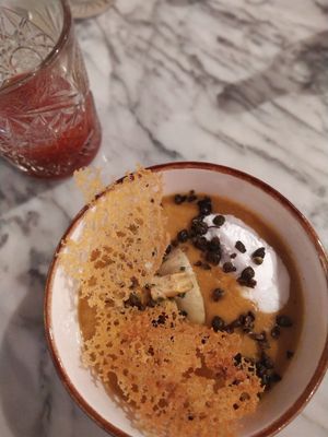 Corn chowder at Waku Waku in Utrecht