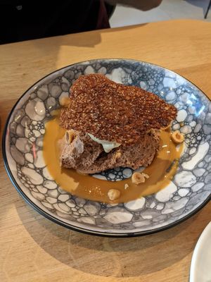 Chocolate mousse and coffee ice cream (dessert) at Waku Waku in Utrecht