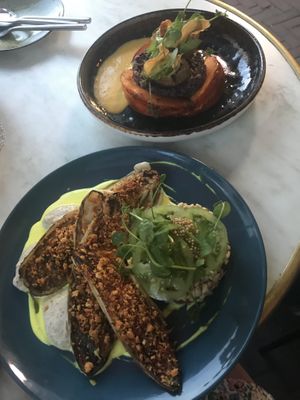 Pumpkin and artichoke and stuffed chicory main dishes!  at Waku Waku in Utrecht