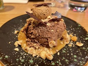 Chocolat mousse and coffee ice-cream   at Waku Waku in Utrecht
