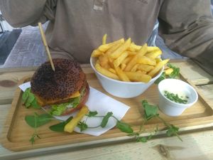 Vegan burger at Waku Waku in Utrecht