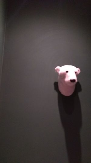 I know it's just a teddy but an animal head on the wall in a vegan restaurant seems in poor taste. at Waku Waku in Utrecht