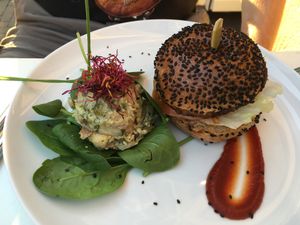 Vegan burger at Waku Waku in Utrecht