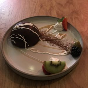 Chocolate snicker desert  at Waku Waku in Utrecht