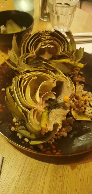 Artichoke dish, amazing! at Waku Waku in Utrecht