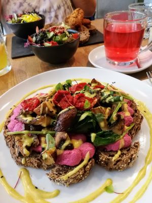 Beetroot sandwich + dutch croquettes sandwich at Waku Waku in Utrecht