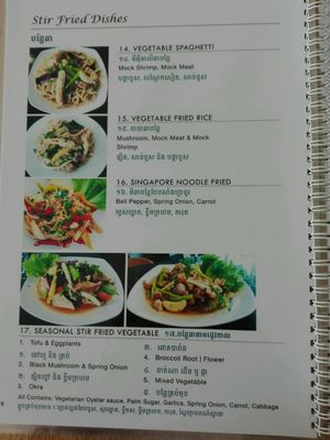 Stir fried dishes at Sabay Vegilicious in Phnom Penh