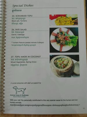 Special dishes at Sabay Vegilicious in Phnom Penh