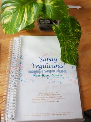 Menu cover at Sabay Vegilicious in Phnom Penh