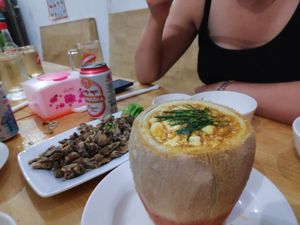 Fried Mushrooms, Amok at Sabay Vegilicious in Phnom Penh
