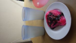 Steamed bun with glutinous rice and liquorice sauce and barley water at Southern Palace in East Singapore