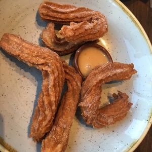 Churros. Deep fried (not good for you), but vegan if you skip the sauce. at Picaro in Saskatoon