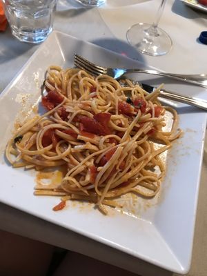 Spaghetti with tomato at Il Ruttino in Sorrento