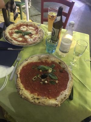 vegan marina and VEGETARIAN magherita at Pizza AM  in Milan