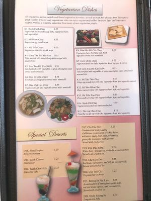 Menu at Pho Empire in Irving