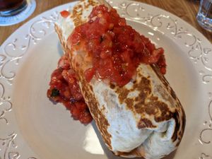 vegan burrito at Owl Sprit in Port Townsend