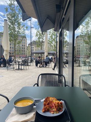 Lasagne&pumpkin soup  at Rawdish in Luxembourg City