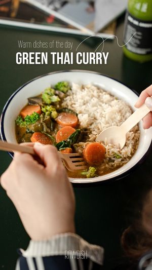 Stew of the day - Green Thai Curry at Rawdish in Luxembourg City