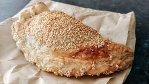 Vegan pastie at Brendon's Cakes in Mornington