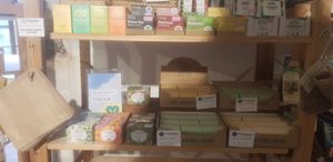 Bathroom products at One World Shop in Edinburgh