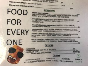 Menu at Da Munchies in Dallas