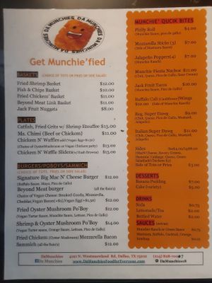 Menu 11-2019 at Da Munchies in Dallas
