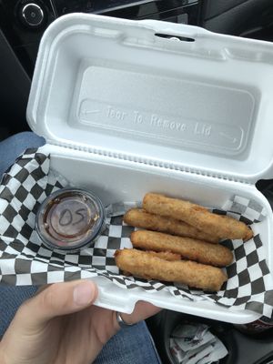 Vegan Mozzarella Sticks. at Da Munchies in Dallas