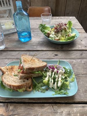 BLT and Tempeh Caesar salad  at Love Shack in East London