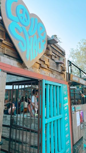 Entrance to Love shack   at Love Shack in East London