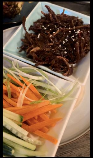 Shredded hoisin shrooms   at Love Shack in East London