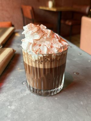 Best hot chocolate   at Love Shack in East London