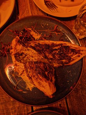 Charred cabbage at Love Shack in East London